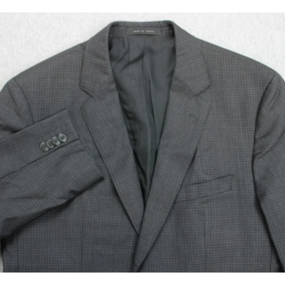 Hugo Boss Blazer Mens 38S Check 100% Trabaldo Togna 1840 Super 120 Wool Lined